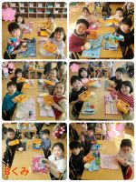 Bくみ幼稚園で食べる最後のお弁当と給食でした😄皆で美味しく笑顔で食べましたよ🎵明日の卒園式も笑顔で迎えましょうね‼
