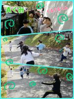 Aくみはさみ遊びでぐるぐるくんを作りました‼️外に出てダッシュ💨💨くるくる回るのが楽しくて何度も何度も全力で走っていましたよ😁✨