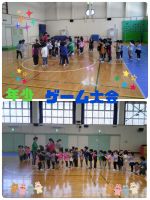 年少ゲーム大会をしました‼️じゃんけん列車をして、大盛り上がりでした🎵長い列車が出来ましたよ✨