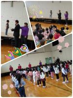 2024年度 修了式年中、年少、Oくみのみんなが集まっての修了式でした。修了式の前に絵画で賞を取ったお友達がいたので、理事長先生から賞状を渡してもらいました！４月からまた待っています！