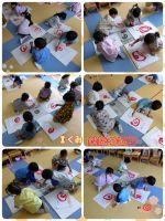 Ｉくみかたつむりの絵を描きました!今日は指を使って雨をつけましたよ☔️とっても楽しかったと大満足でした😊✨️