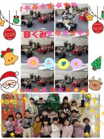 Ｂくみ音楽の時間にドラムをしました！今回はシンバルも増えて、小さきドラマーたちの腕がなっていました🤩とってもたのしそうでしたよ！！また、廊下に可愛いクリスマスツリーができたので早速写真を撮ってきました!!